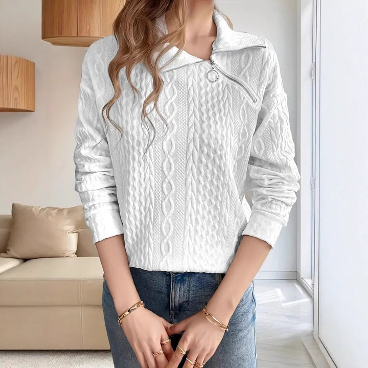Damen Strickpullover mit half-zip und strukturiertem Design Drune