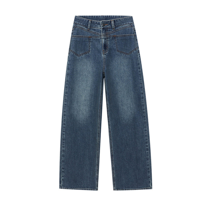 Damen lässige High-Waist Jeans mit weitem Schnitt und bequemem Sitz Drune