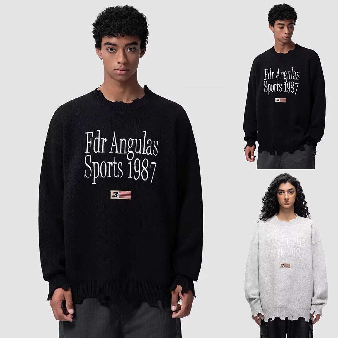 Herren Grobstrickpullover mit einzigartigem Grafikdesign Drune