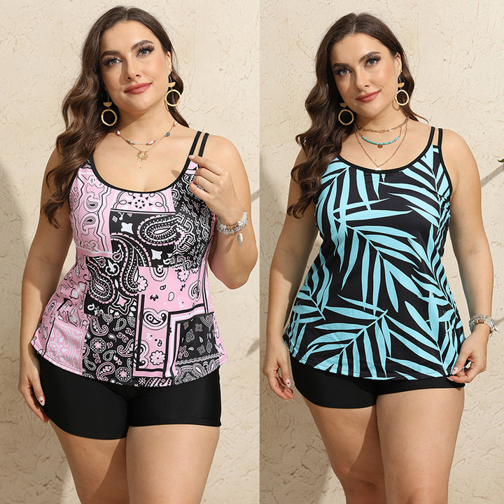 Damen Tankini-Set mit modischem Paisleymuster und bequemen Shorts Drune