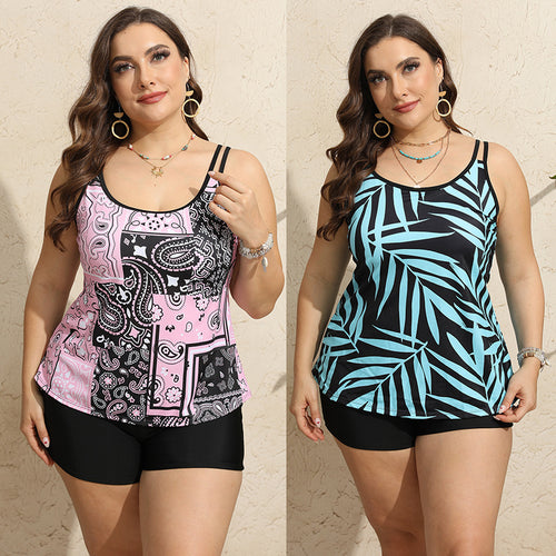 Damen Tankini-Set mit modischem Paisleymuster und bequemen Shorts Drune