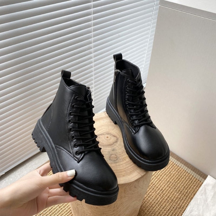 Damen modische Schnürstiefeletten mit robustem Profil Drune