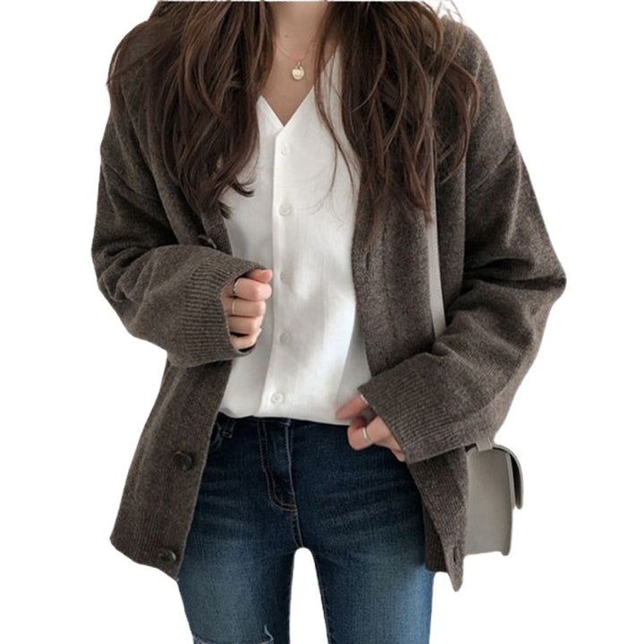 Damen Strickjacke mit weichem Material und überschnittenen Schultern Drune