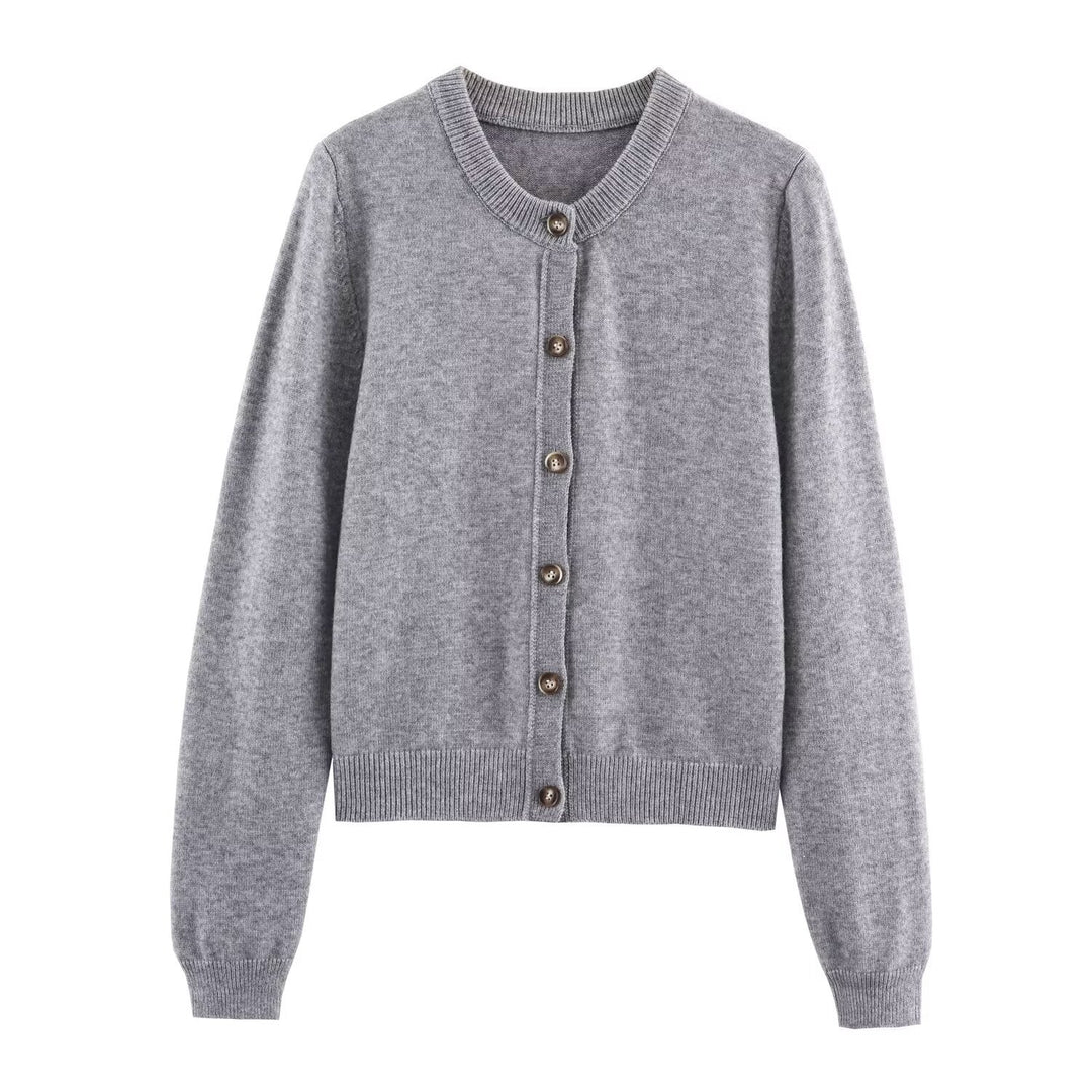 Damen elegante Strickjacke mit Knöpfen Drune