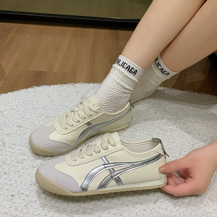 Damen Sportliche Sneakers im Retro-Design mit kontrastierenden Farbakzenten Drune