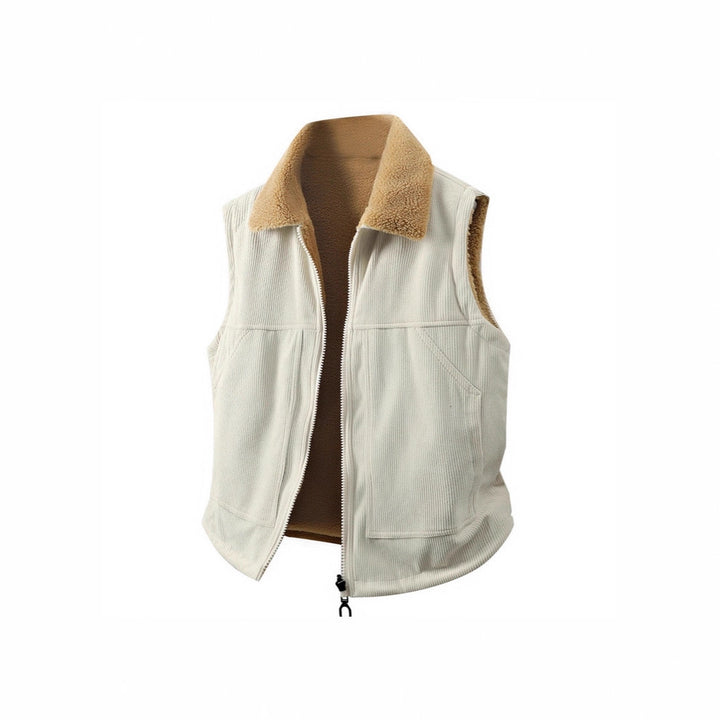 Damen Sherpa-Fleeceveste mit Rippenkragen, durchgehendem Reißverschluss und Eingrifftaschen Drune