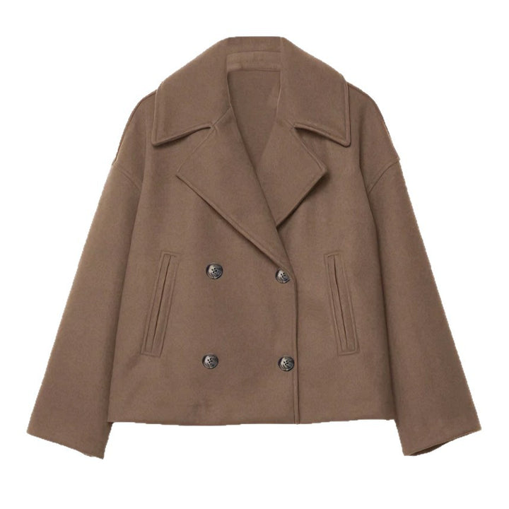 Damen Modische Kurzjacke mit doppelter Knopfleiste