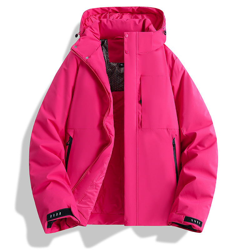 Damen wattierte Kapuzen-Outdoorjacke mit winddichter Membran und isolierendem Thermofutter Drune