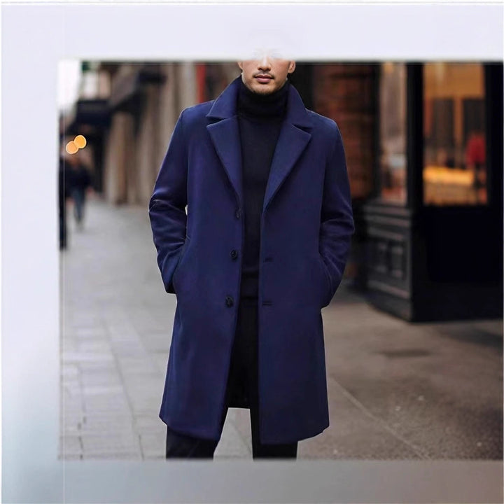 Herren nan eleganter Wollmixmantel mit Reverskragen und geradem Schnitt Drune
