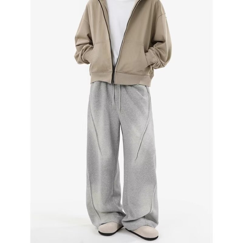 Herren Extreme Oversize Jogginghose mit extra weitem Bein, Kordelzug und Eingrifftaschen Drune
