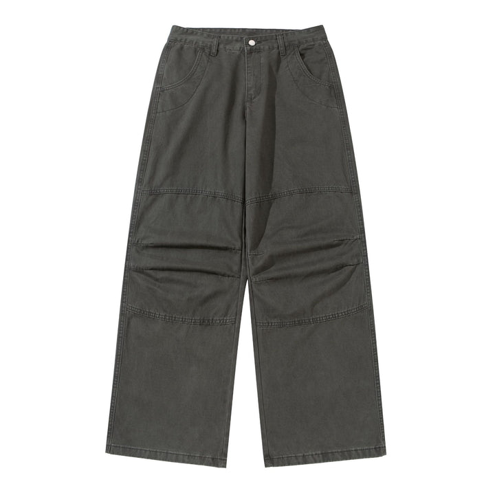 Damen Weite Cropped-Cargohose mit Kniepaneelen und aufgesetzten Taschen Drune