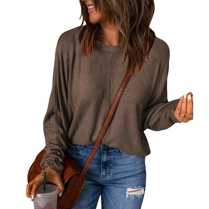 Damen lässiges Sweatshirt mit weitem Schnitt und strukturiertem Material Drune