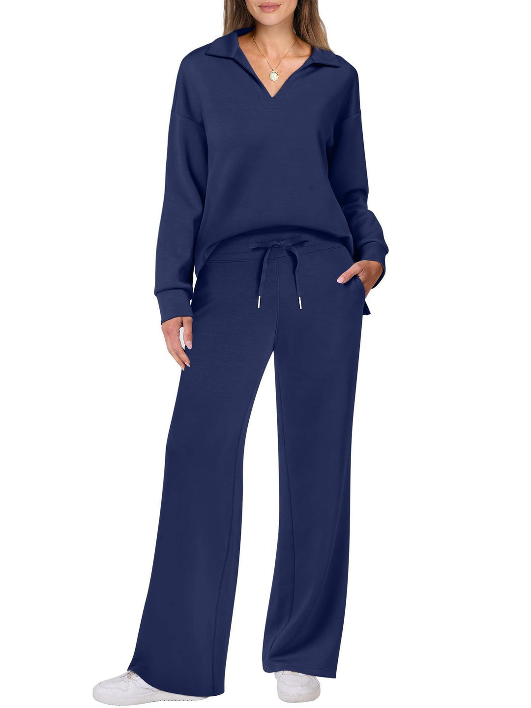 Damen Elegante Sportliche Freizeitgarnitur mit weitem Schnitt Drune