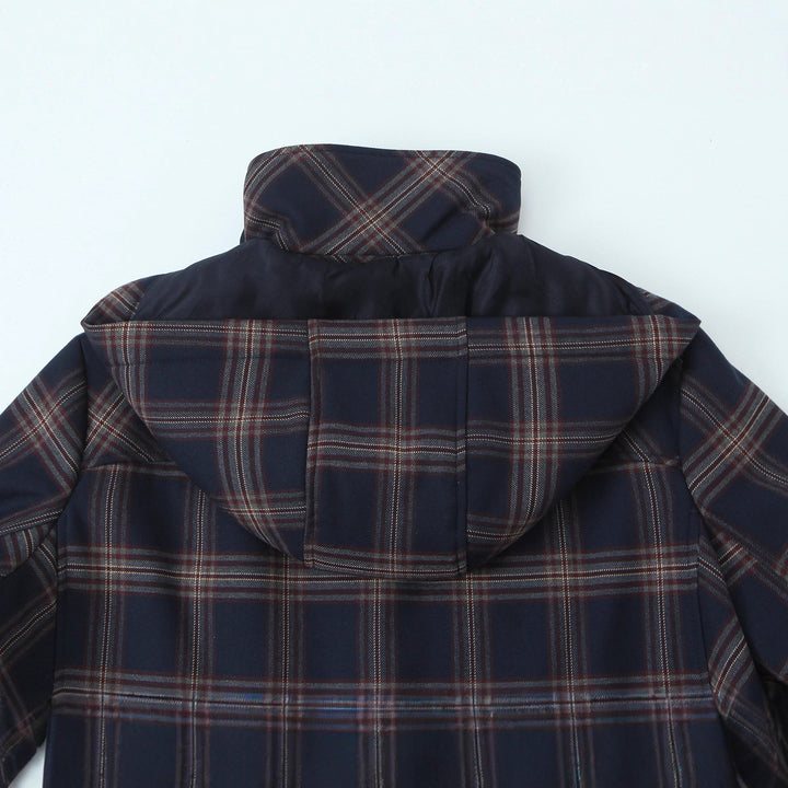 Damen Kurzjacke im Boxy‑Schnitt mit großem Hemdkragen und Karomuster Drune