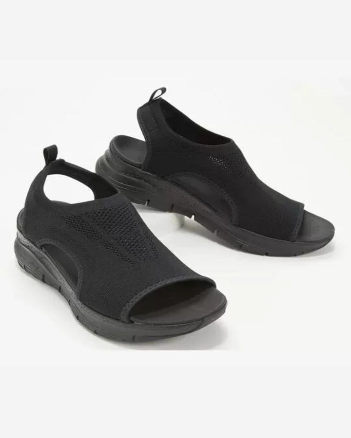 Damen Komfortable Sandaletten mit atmungsaktiver Strickoberfläche und ergonomischem Fußbett Drune