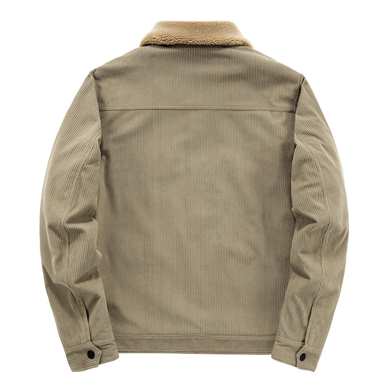 Herren Lässige Cordjacke mit hochwertigem Teddyfutter Drune