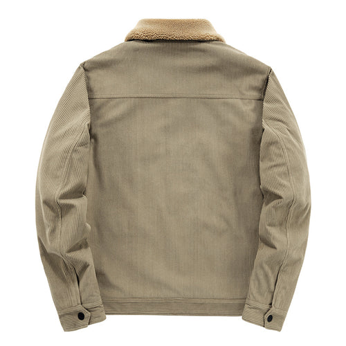 Herren Lässige Cordjacke mit hochwertigem Teddyfutter Drune