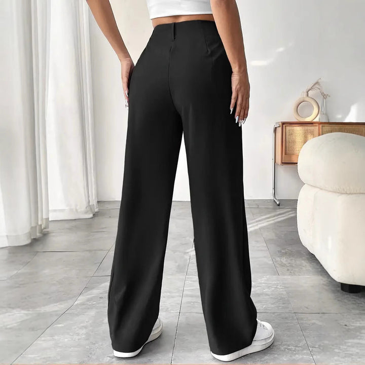 Damen Elegante Bundfaltenhose mit weitem Schnitt Drune