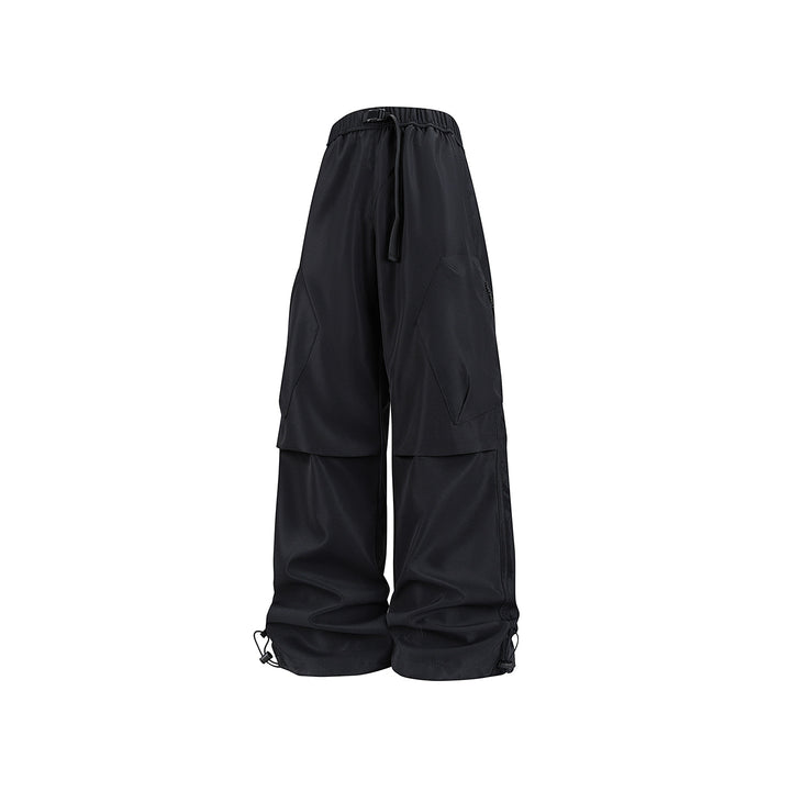 Herren Weite Cargo‑Hose im Baggy‑Stil mit Tunnelzugbund, großen Klapptaschen und verstellbaren Beinabschlüssen Drune