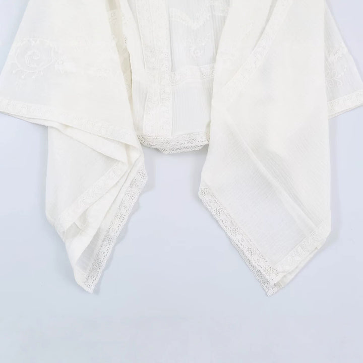 Damen Bestickter Kaftan‑Kimono mit V‑Ausschnitt und fließender Poncho‑Silhouette Drune