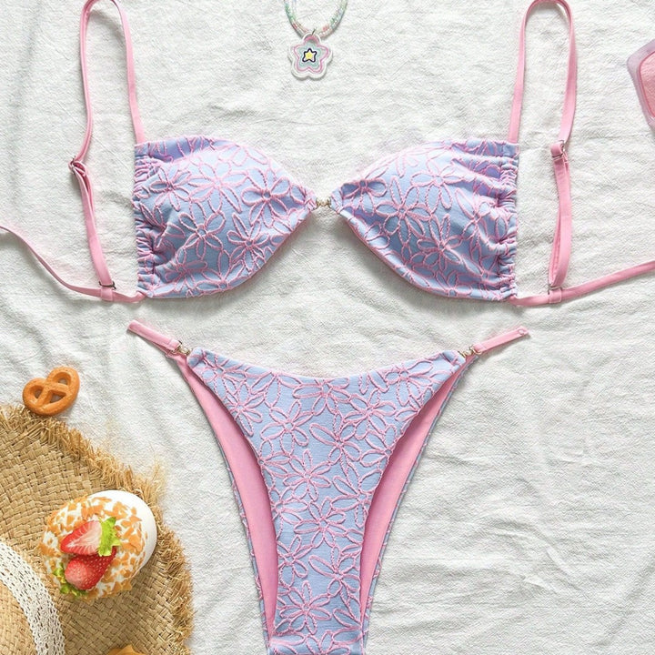 Damen attraktiver Blumenmuster-Bikini Drune