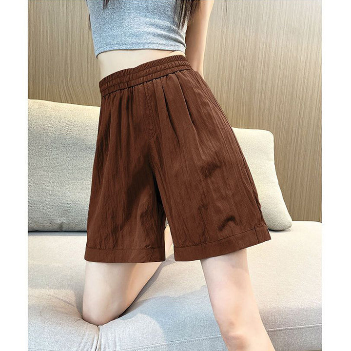 Damen lässige Shorts mit elastischem Bund und seitlichen Eingrifftaschen