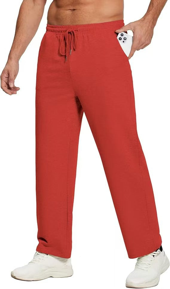 Herren nan locker fallende Loungehose aus softem Jersey mit Kordelzug, elastischem Bund und geradem Bein Drune