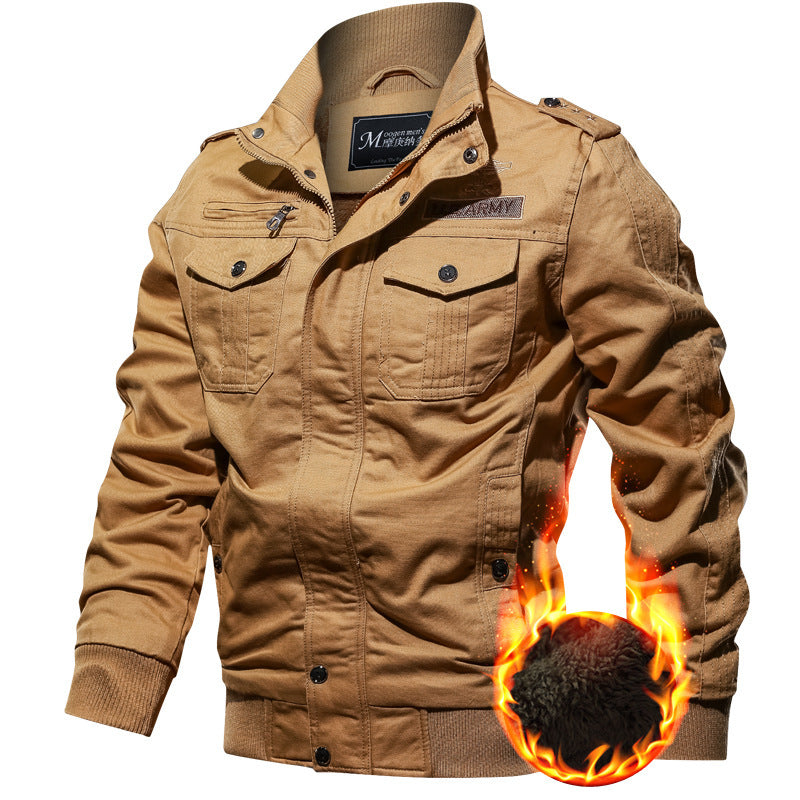 Herren Military-Canvas-Blouson mit hochwertiger Thermofütterung, Pattentaschen und Rippbündchen Drune