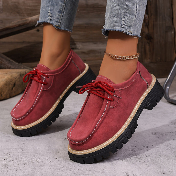 Damen Chunky-Mokassin-Loafer mit profilierter Gummisohle Drune