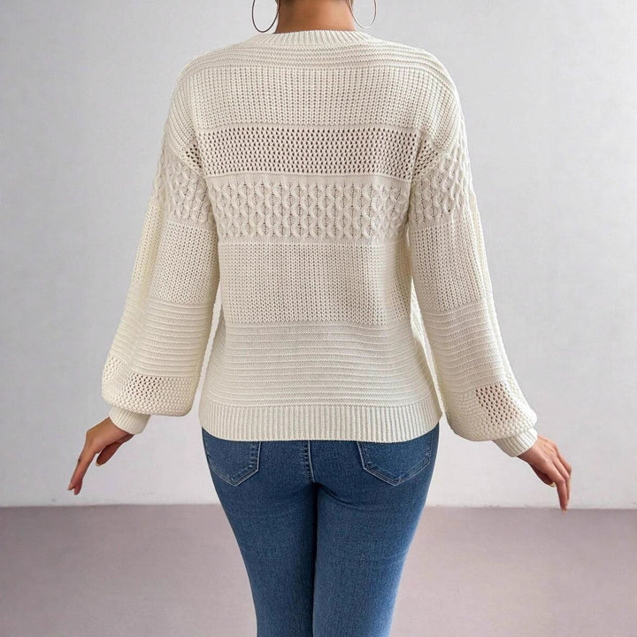 Damen Strickpullover mit modernem Lochmuster Drune