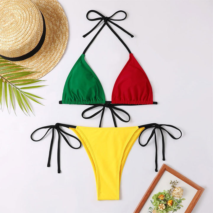 Damen Triangel-Bikini mit verstellbaren Kordeln Drune