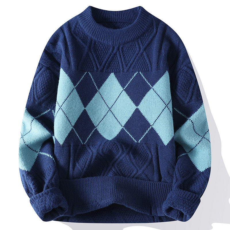 Herren Strickpullover mit diamantförmigem Muster Drune