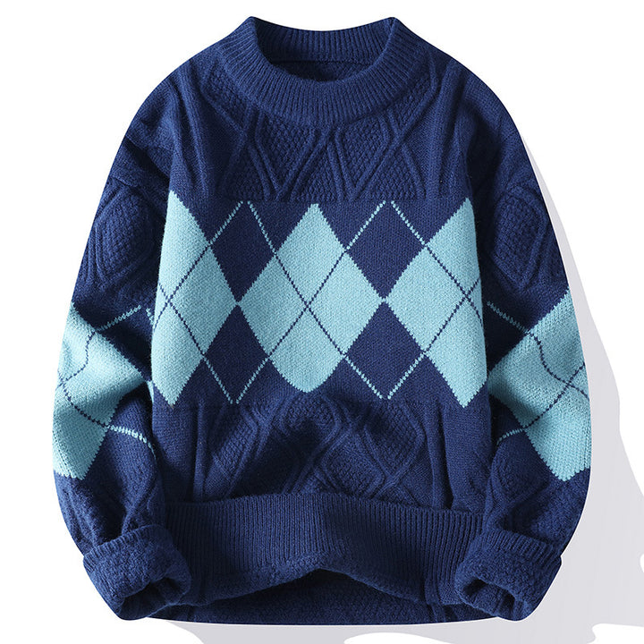 Herren Strickpullover mit diamantförmigem Muster Drune