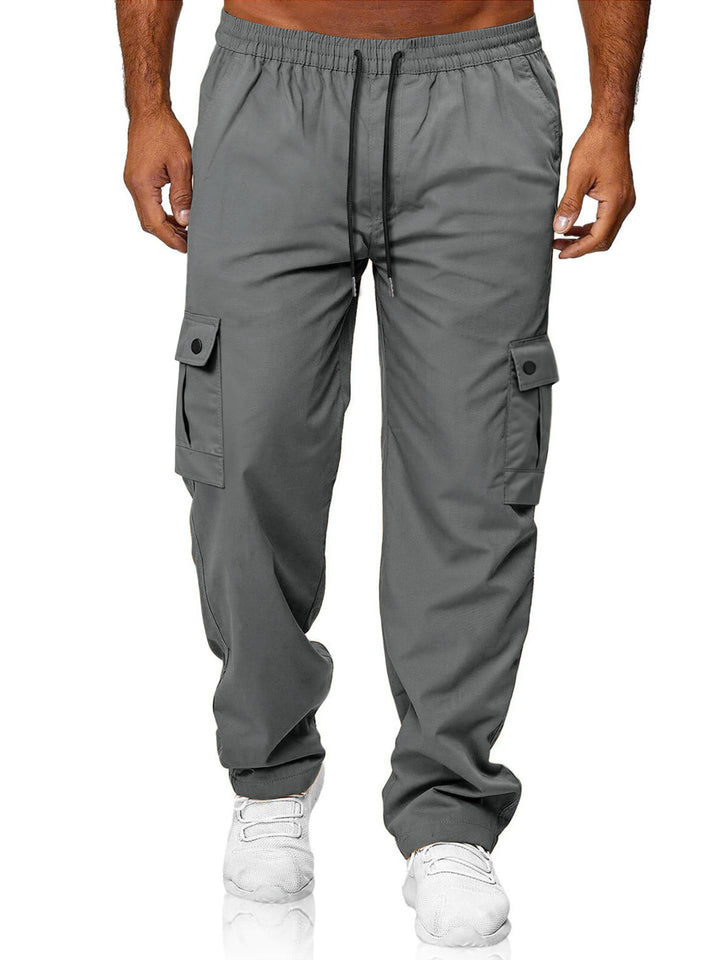 Herren Relaxed-Fit Cargo-Jogger mit elastischem Bund, Kordelzug und Klappentaschen Drune