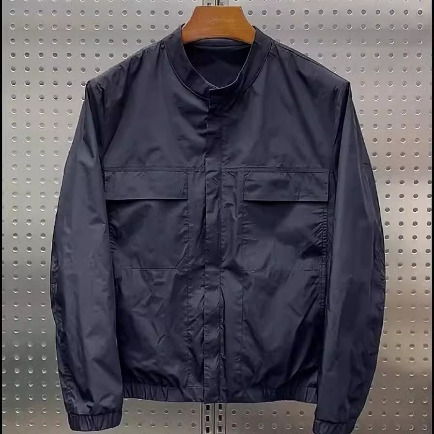 Herren Modische Utility-Jacke mit hochschließendem Kragen Drune