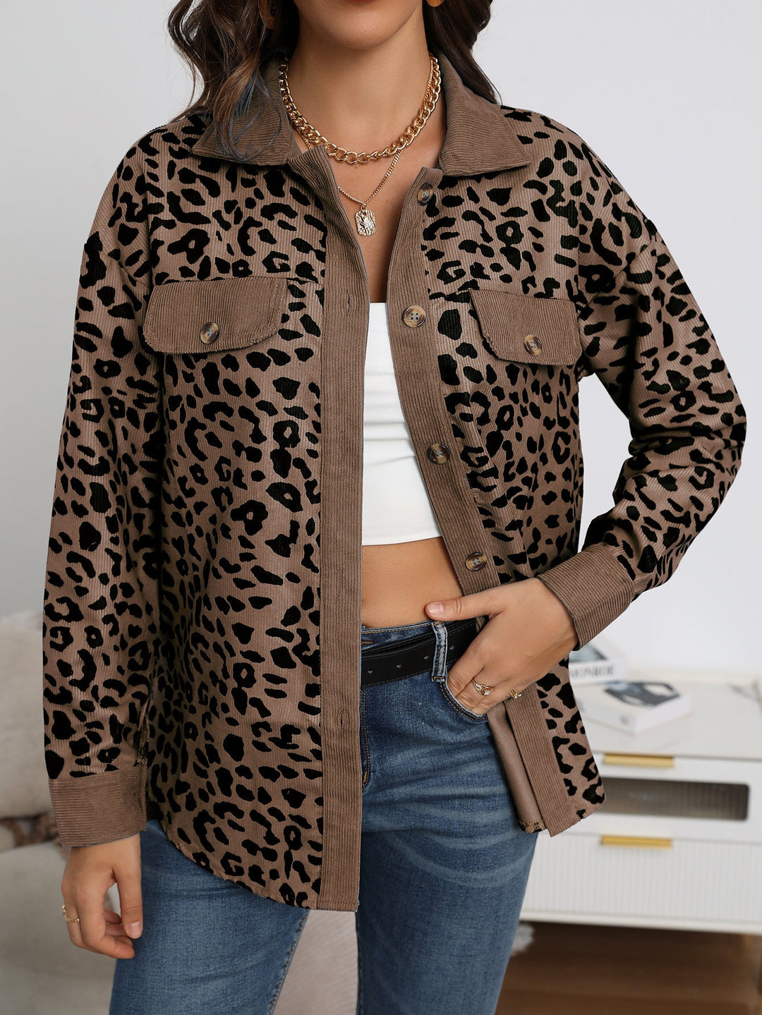 Damen lässige und modische Karo-Jacke Drune