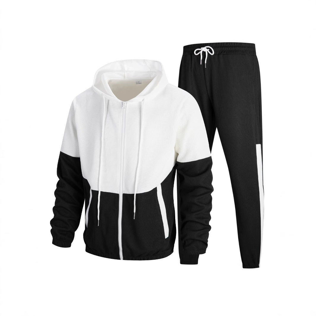 Herren sportliches Outdoor-Set mit atmungsaktiven Materialien und stylischem Farbblockdesign Drune