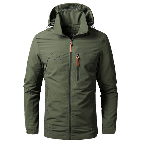 Herren Leichter Outdoor-Kapuzenparka mit atmungsaktivem Meshfutter und Brustzip Drune
