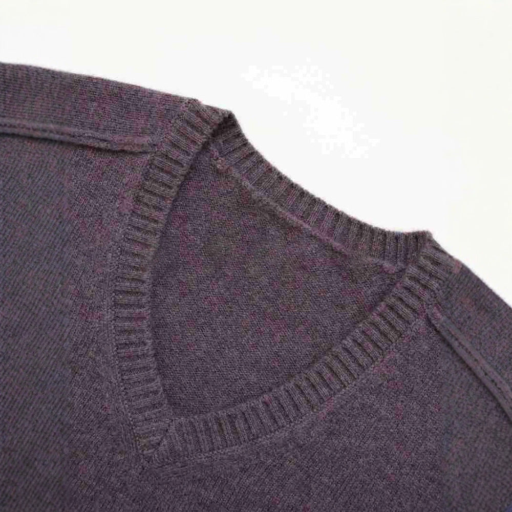 Damen feiner V-Ausschnitt Pulli aus hochwertiger Wolle Drune