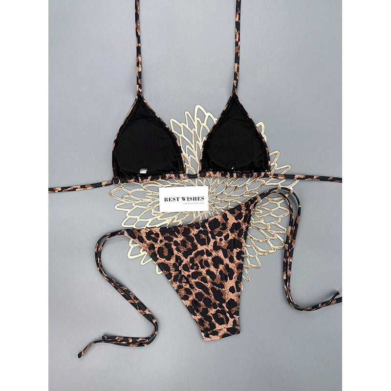 Damen Triangel-Bikini mit Animal-Print Drune