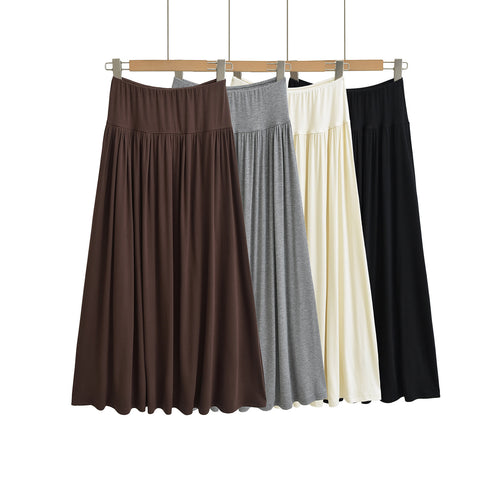 Damen Maxirock mit hohem Komfortbund und schwingendem Design Drune