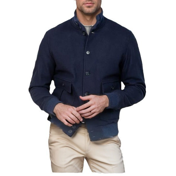 Herren modische Übergangsjacke mit praktischem Stehkragen und funktionalen Reißverschlusstaschen Drune