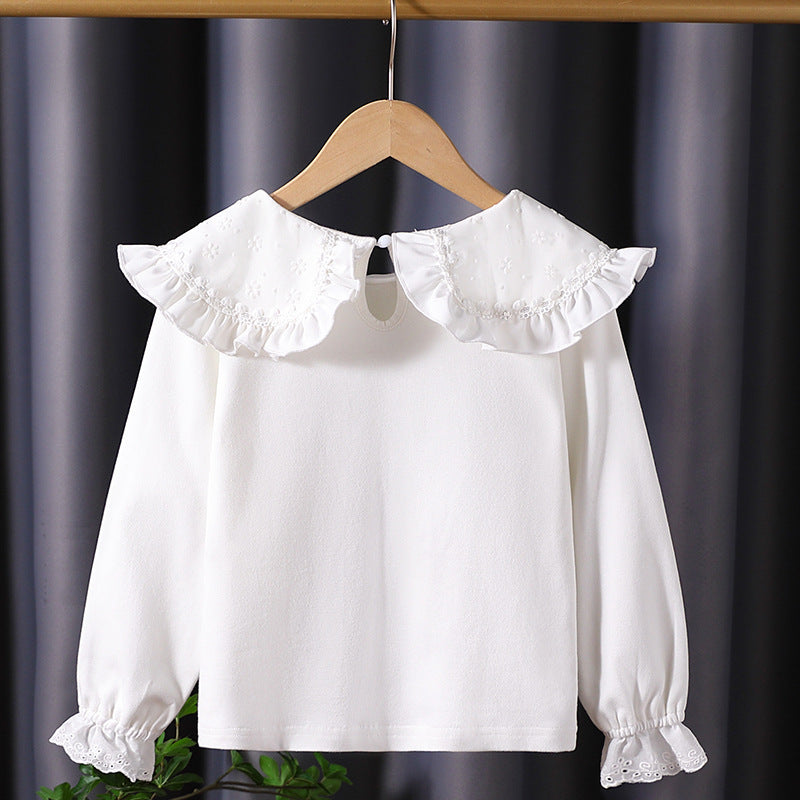Damen Bluse mit großem Rüschenkragen Drune