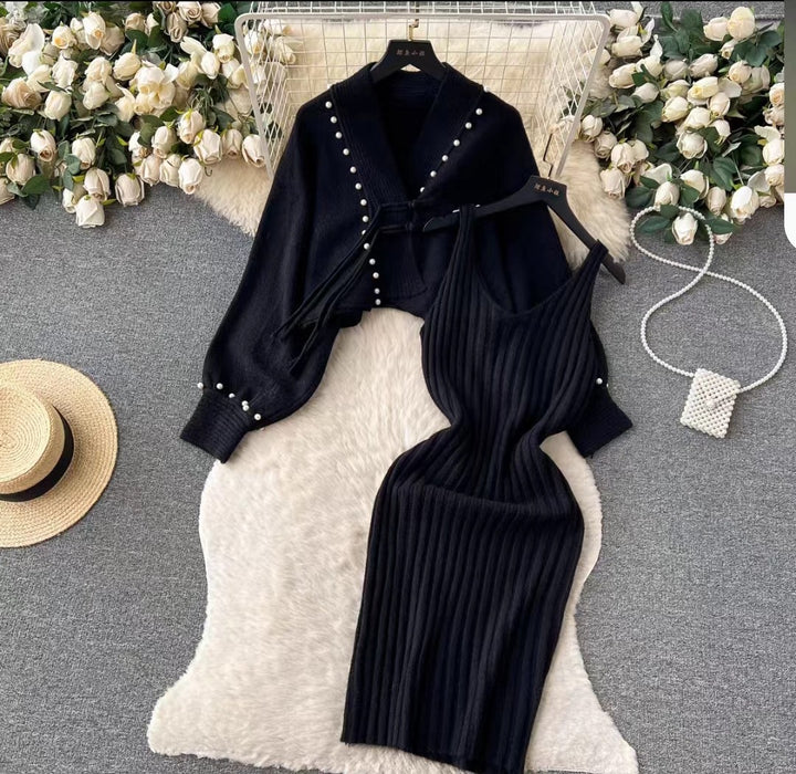 Damen Elegantes Strickset mit Rib-Design Drune
