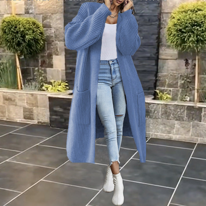 Damen Eleganter und bequemer Strickmantel mit tiefen Taschen Drune