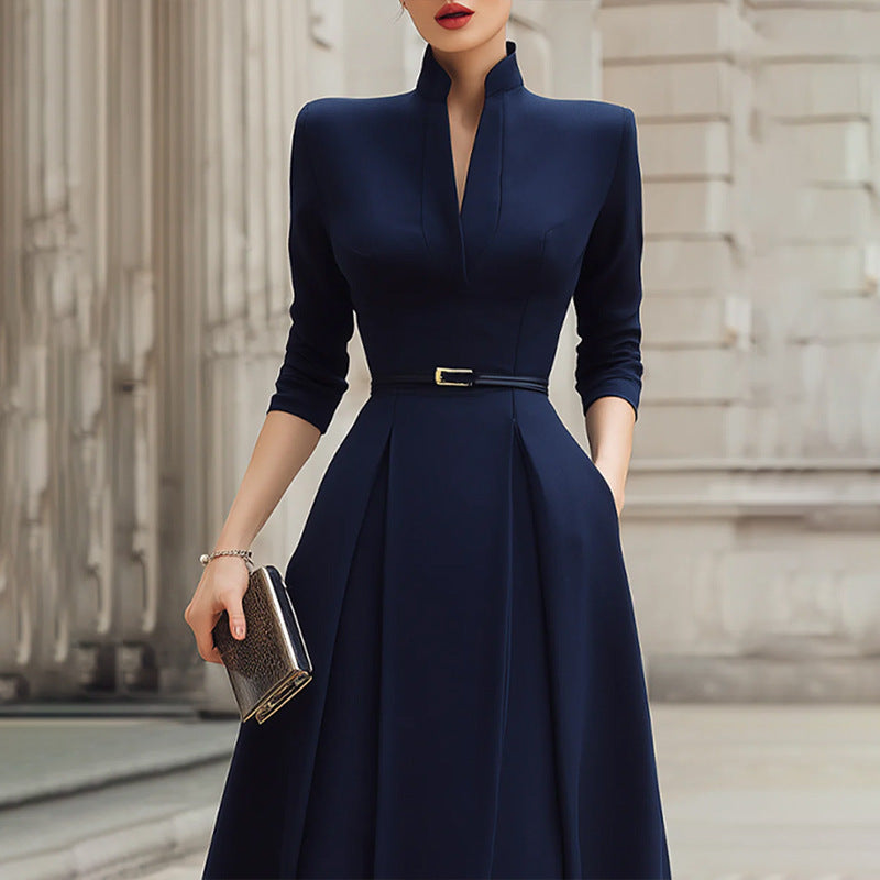 Damen Stilvolles Maxikleid mit tailliertem Schnitt Drune
