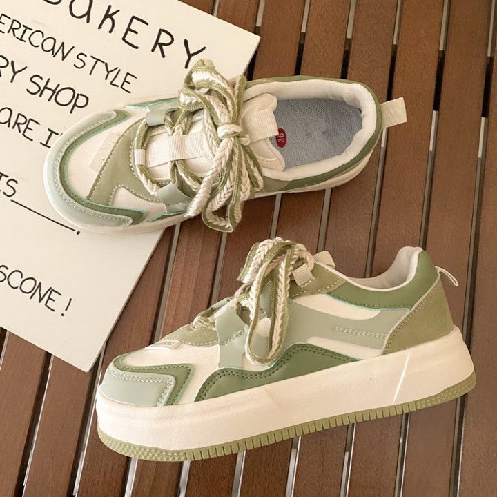 Damen Sportliche Plateau Sneakers mit einzigartigem Design und atmungsaktiver Oberflächenstruktur Drune