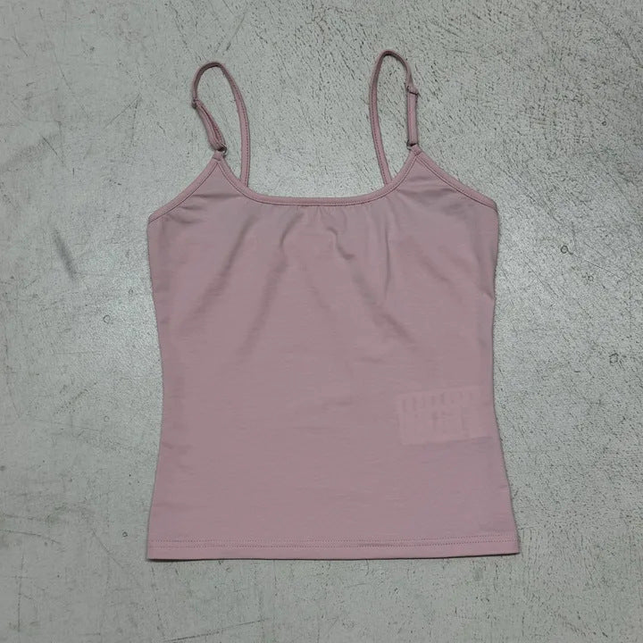 Damen Spaghetti-Träger Top aus hochwertiger Baumwollmischung Drune