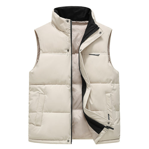 Herren Thermo-Pufferweste mit verstärktem Kragen, Zweifachverschluss & Futter mit Logo-Print Drune