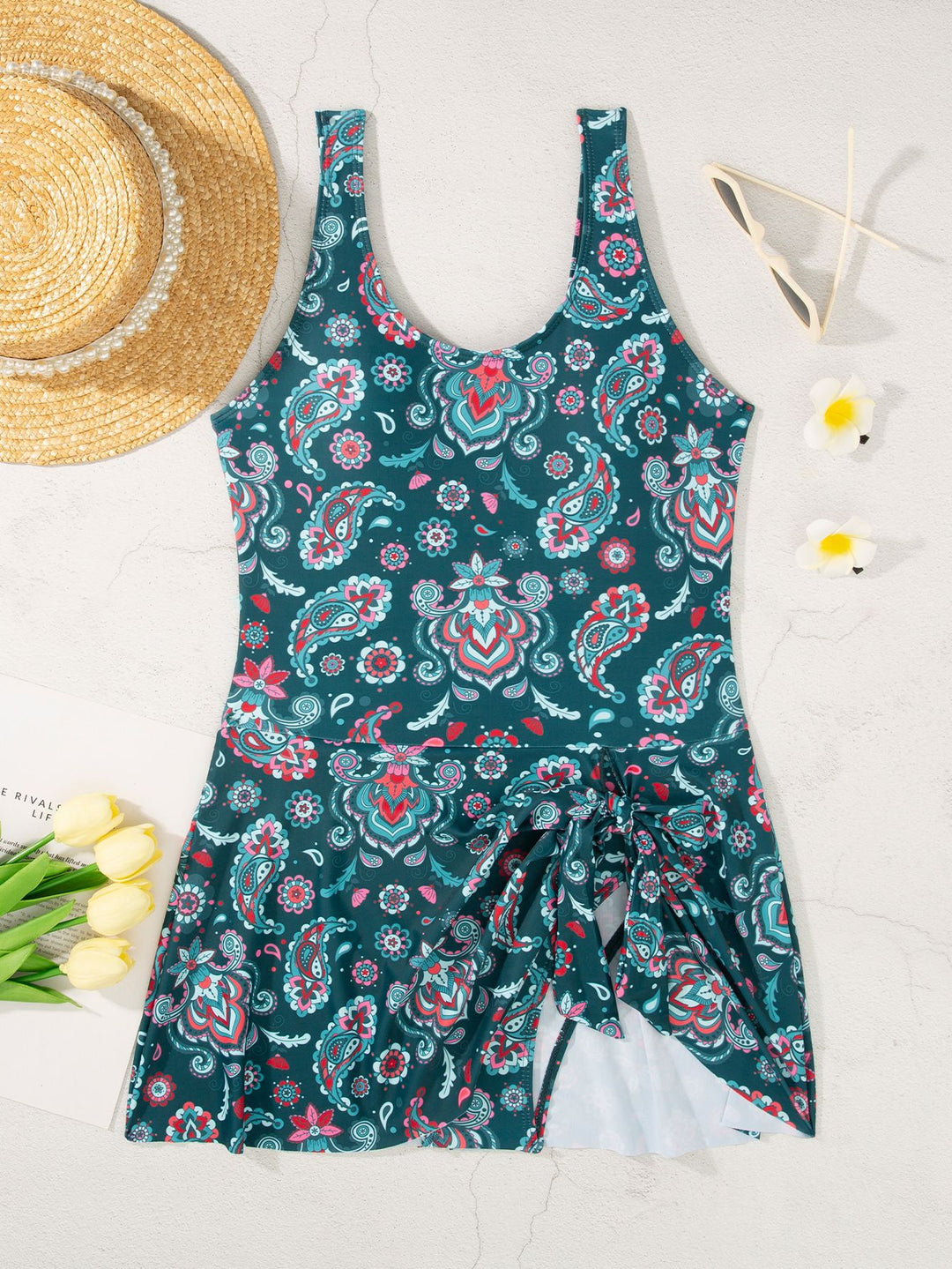 Damen Monokini mit verspieltem Punkte-Muster und Wickeleffekt Drune